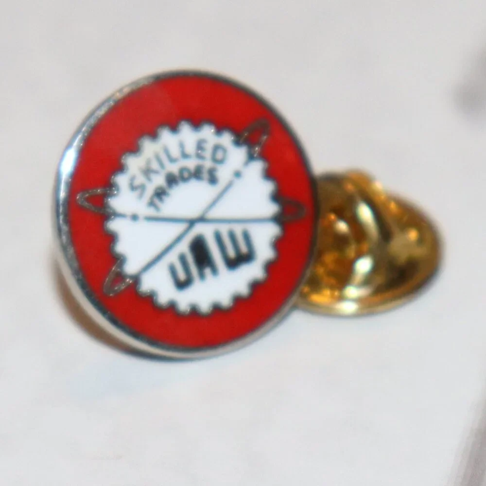 🔧❤️ Silver & Red Skill Trades UAW Lapel Pin (⅝